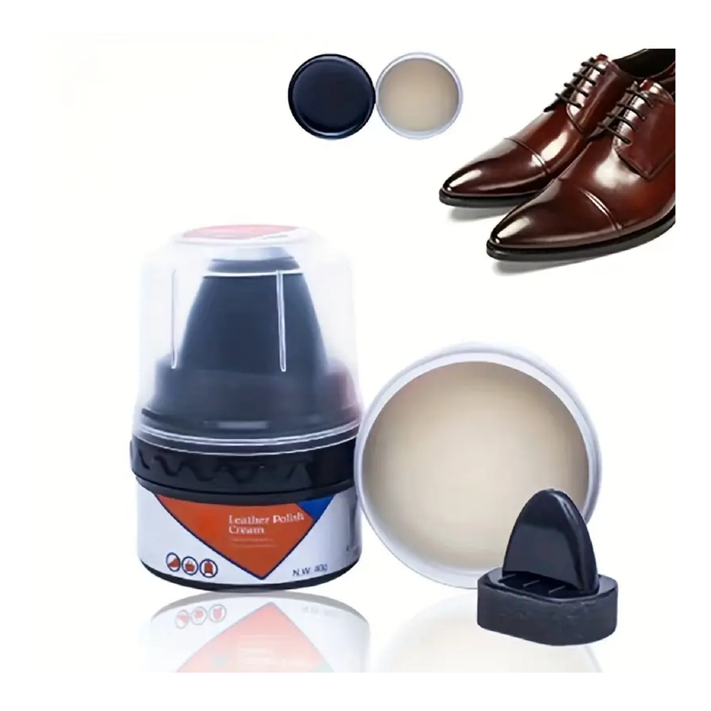 Leather Shoe Boot Polish Cream With Brush - Leather Polish Cream Shoe Wax