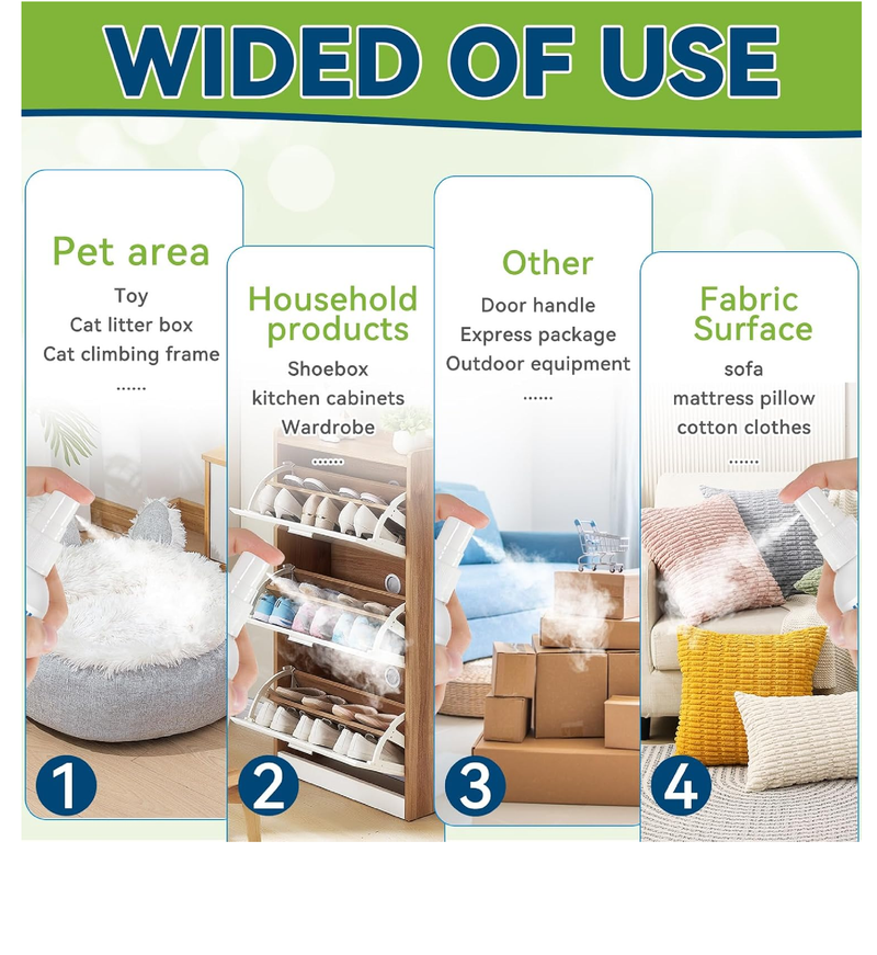 Shoe Deodorizer Spray, 2 Pack Natural Shoe Refresher Spray for Men and Women,