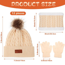 Liitrsh 4 Sets Kids Winter Hat Gloves Scarf Set Children Hats Neck Warmer Winter Gloves