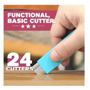 Lnchett Box Cutter | 24-Pack Retractable Mini Cardboard Cutters For Parcels | Boxes And Paper | Heavy Duty Metal Case