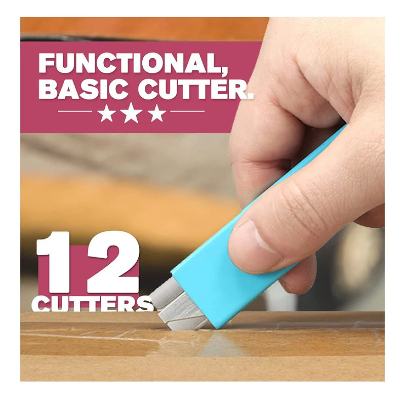 Lnchett Box Cutter | 12-Pack Mini Retractable Carton Parcel Cutters | Boxes And Paper | Heavy Duty Metal Case