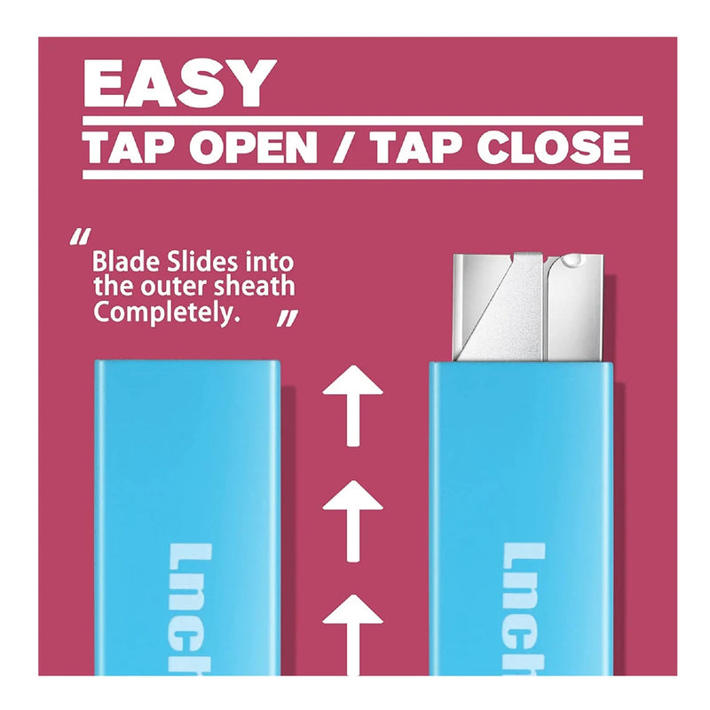 Lnchett Box Cutter | 12-Pack Mini Retractable Carton Parcel Cutters | Boxes And Paper | Heavy Duty Metal Case