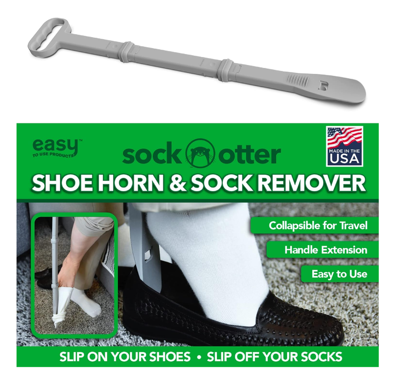 Long Handled (26") Shoe Horn and Sock Remover - Large Dressing Aid for Seniors, Elderly, Disabled