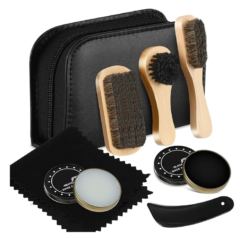 Loopeer Shoe Shine Kit Leather Shoe Polish Brush Care Kit