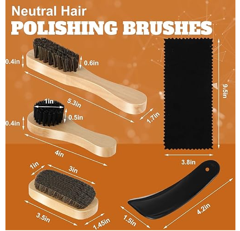 Loopeer Shoe Shine Kit Leather Shoe Polish Brush Care Kit