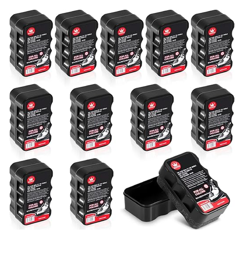 Loopeer 12 Pcs Shoe Shine Sponge Bulk 0.2 oz Instant Leather Shoes Shiner Care for Boots, Leather Accessories Quick Cleaning