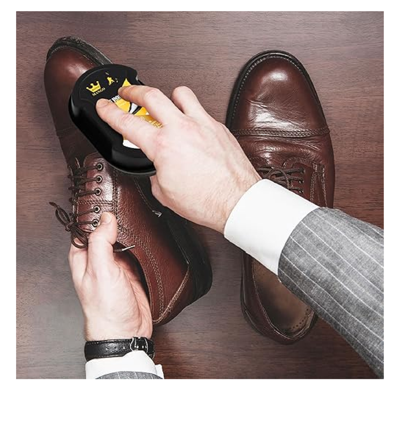 Loopeer 12 Pcs Shoe Shine Sponge Bulk 0.2 oz Instant Leather Shoes Shiner Care for Boots, Leather Accessories Quick Cleaning