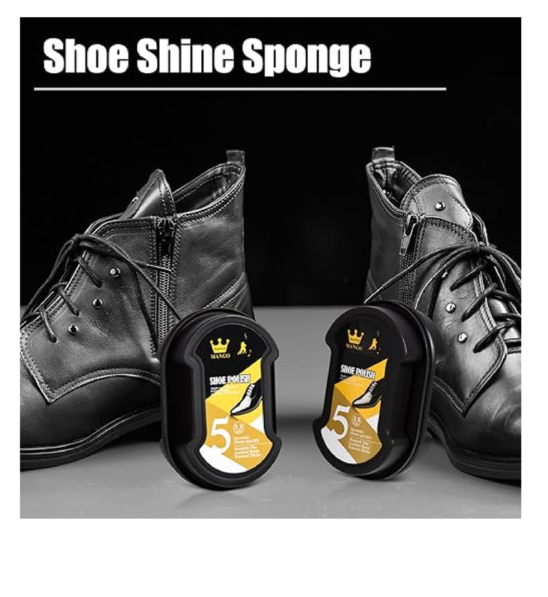 Loopeer 12 Pcs Shoe Shine Sponge Bulk 0.2 oz Instant Leather Shoes Shiner Care for Boots, Leather Accessories Quick Cleaning