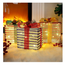 Lulu Home Christmas Lighted Boxes, 60 LED Light Up Collapsible Deocr Indoor Outdoor, Plug in Light Up Christmas Boxes Present Decorations Indoor Outdoor Yard