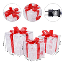 Lulu Home Christmas Lighted Boxes, Set of 3 60 LED Light Up Decor Outdoor, Light Up Christmas Boxes Present Decorations Outdoor Yard
