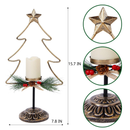 Lulu Home Lighted Christmas Table Decorations, 2 Pack 15.7 Inch Christmas Tree with Battery Operated Candle Lights, Light Up Christmas Tabletop Decorations