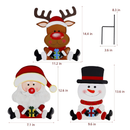 Lulu Home Metal Christmas Yard Signs, Set of 3 Christmas Metal Yard Stakes Outdoor, Christmas Yard Lawn Stake Decoration Outdoor of Snowman, Santa Claus, Reindeer (Sitting-Santa, Snowman, Reindeer)