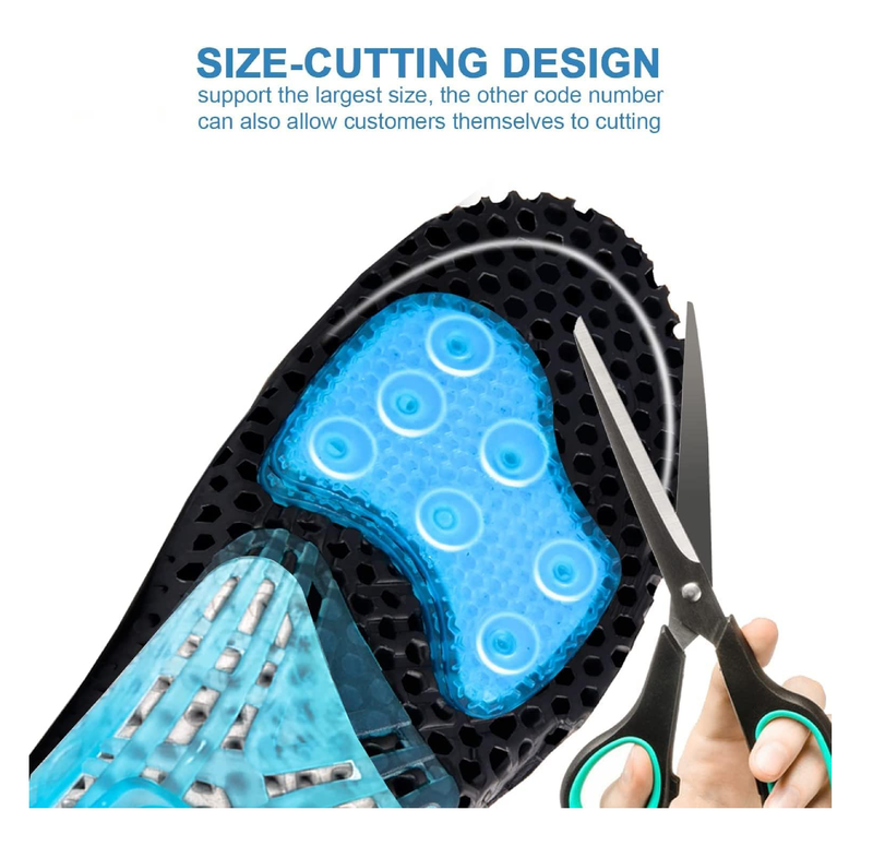 Silica Gel Sport Shoe Insole,MARRDO Spring Cushioning Shock Absorption Shoe Insert,