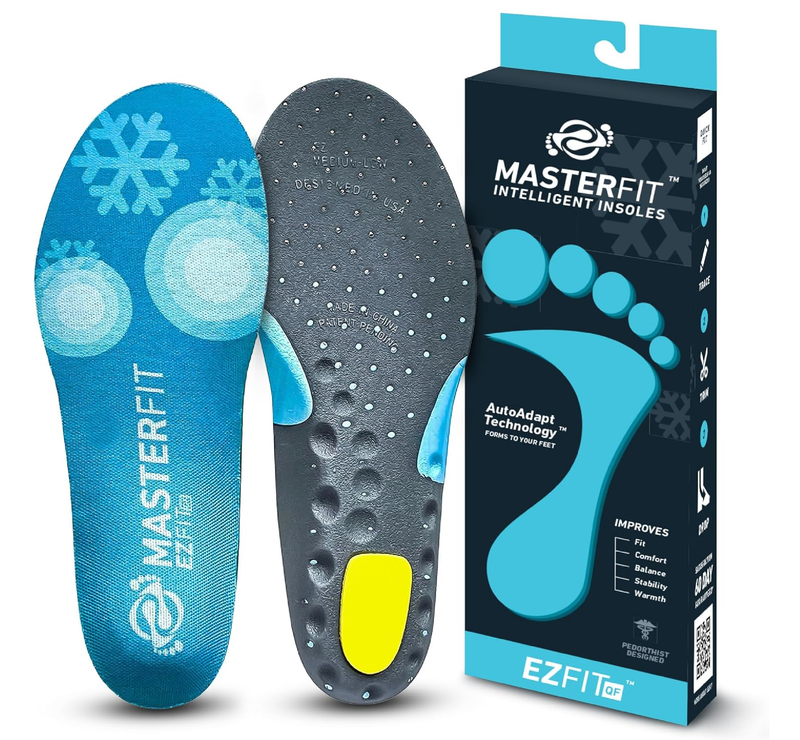 EZFit QF Ski & Snowboard Boot Insoles - Pain Relief Inserts for Men & Women with Regular & High Arch Support Boot Insoles for Better Control,