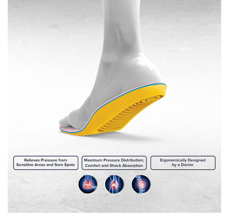 MEGAComfort Personal Anti-Fatigue Mat Diabetic Shoe Inserts, Size M14-15, Memory Foam Insoles,