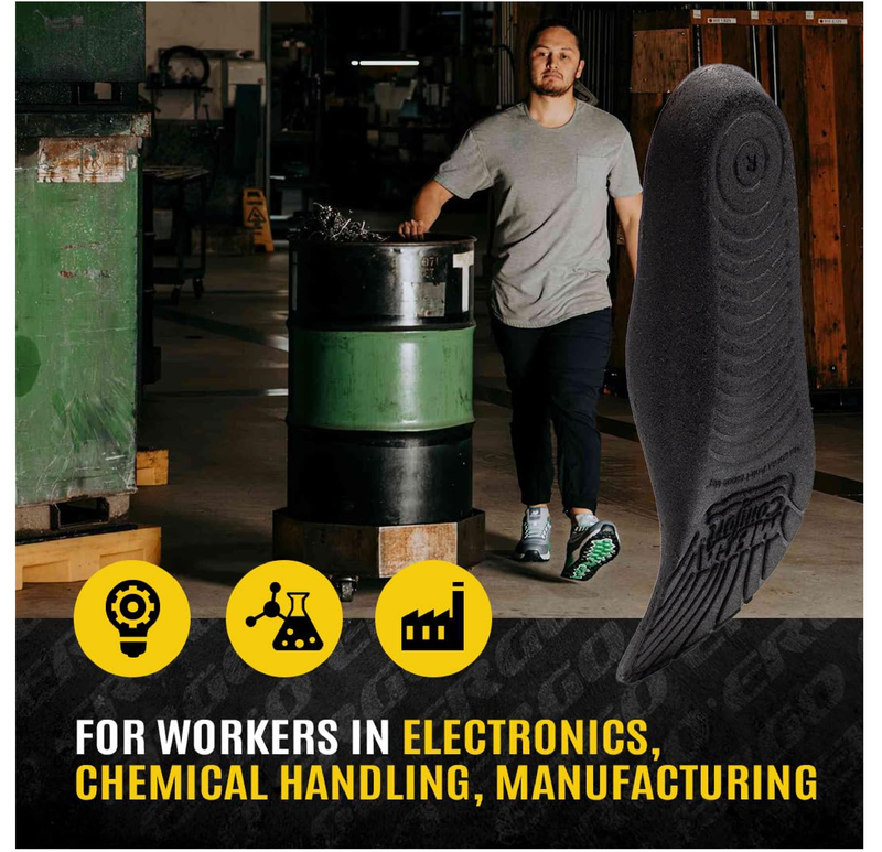 MEGAComfort Anti-Static Tall Insoles for Men, Women - Reduce Risk of Static Shock - Wear with ESD SD-10 Shoes - Anti-Fatigue