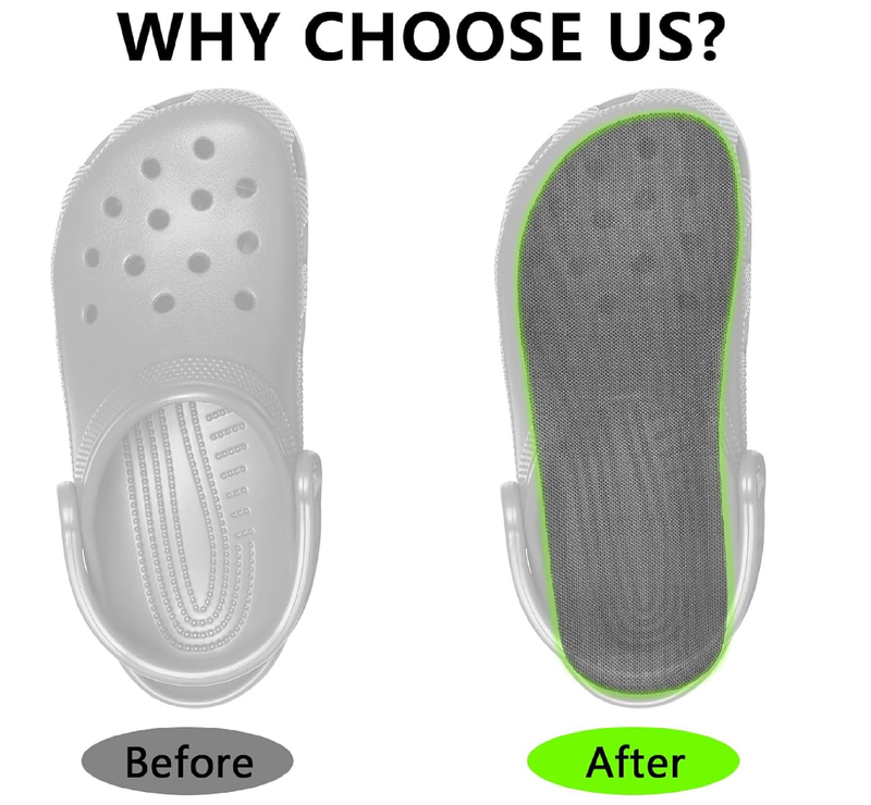 Waterproof Insoles for Crocs, Men Extra Wide Barefoot Sandals Shoes Inserts