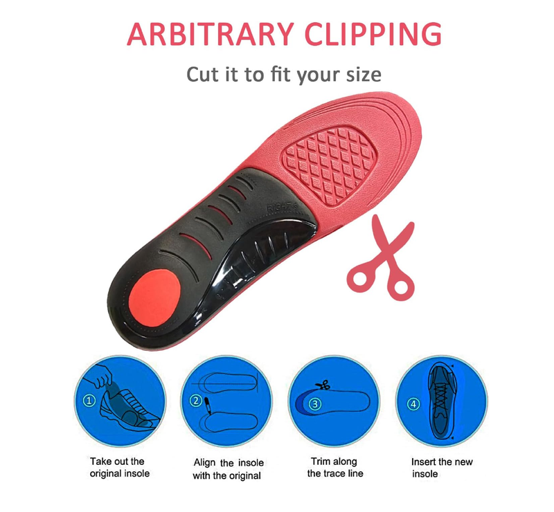 Insoles for Men's and Women's Shoes Replacement, Footwear Inserts for Arch Support Inserts