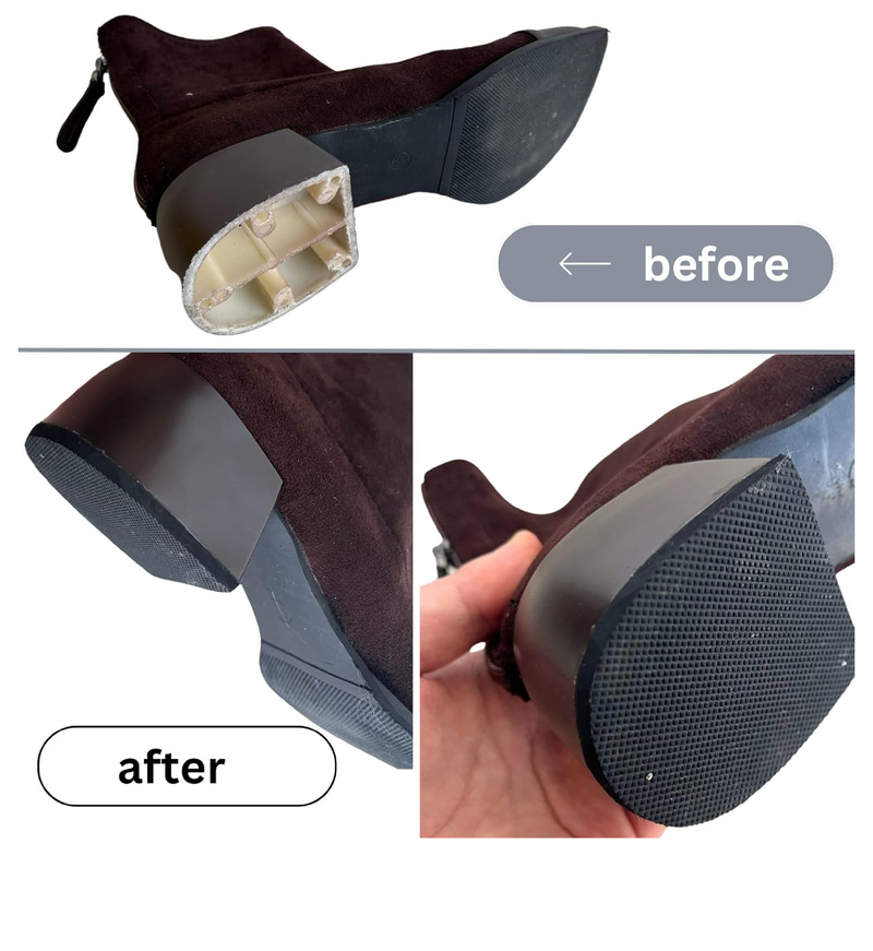 Shoe Heel Repair Rubber Pads Extra Large, 4mm (5/32 Inch) Thick, Anti-Slip Boot Heel Replacements for Men’s & Women’s Shoes – 2 Pairs
