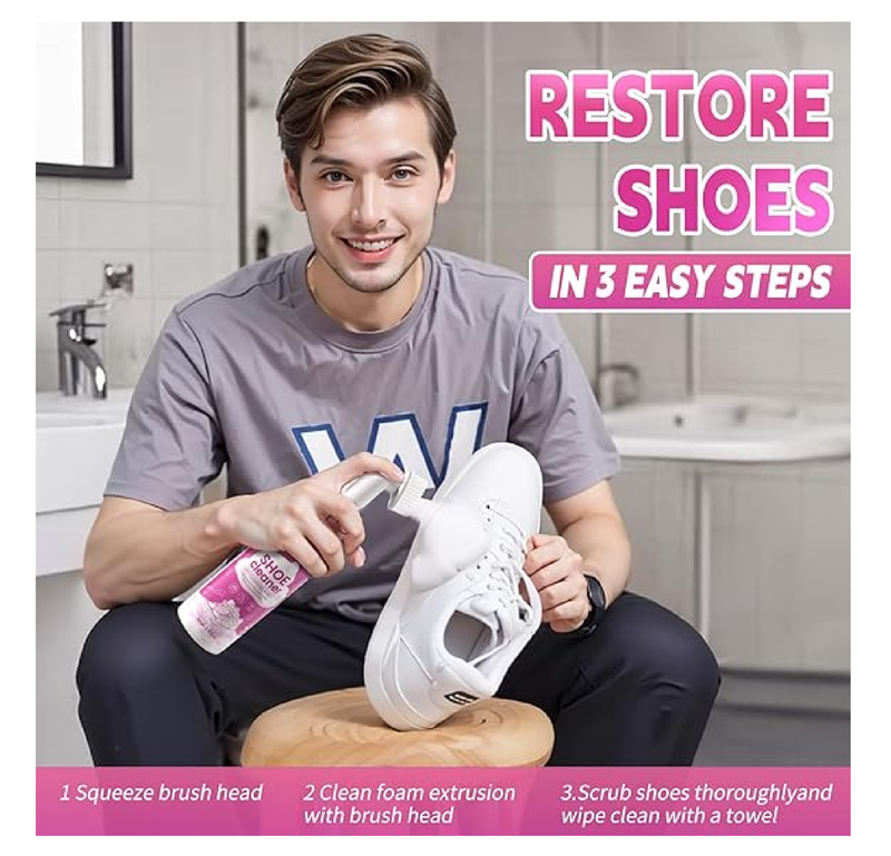 White Shoe Cleaner Sneakers Kit,Suede Shoe Cleaner Kit With Brush，White Sneaker Cleaner Kit