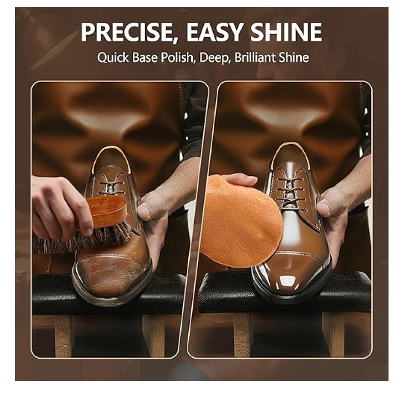 MOKURA Shoe Polish Kit for Men Women, 11Pcs Shoe Shine Kits Include Mink Oil Conditioner,