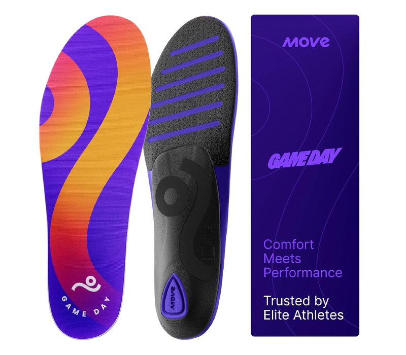 MOVE Game Day - All-Purpose Support Insoles - Plantar Fasciitis, Running, Shock Absorption, Flat Feet, Arch Support, Basketball