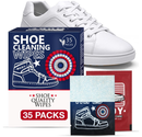 Sneaker Cleaner Wipes 35 Packs Suede Leather Tennis Quick Cleaning Disposable Travel Portable Removes Dirt, Stains