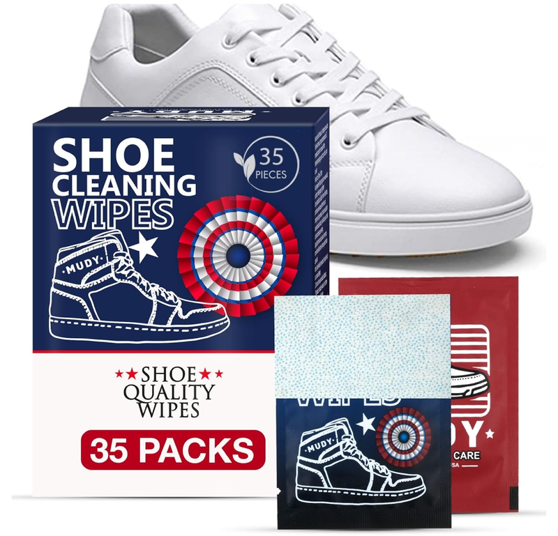 Sneaker Cleaner Wipes 35 Packs Suede Leather Tennis Quick Cleaning Disposable Travel Portable Removes Dirt, Stains