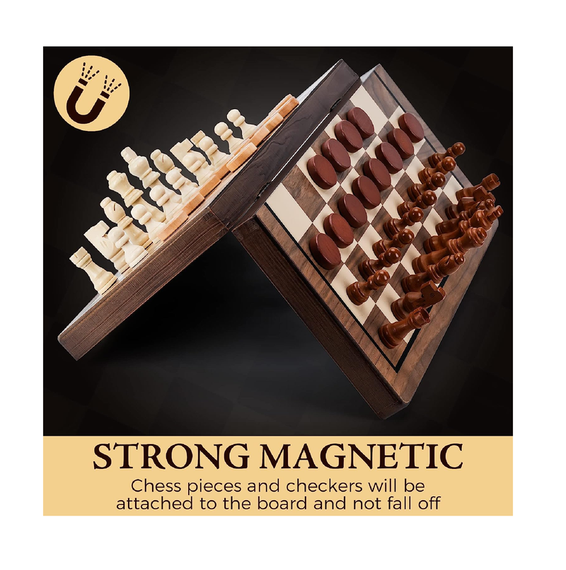 Magnetic Chess and Game Checkers Set for Adults Teens and Kids