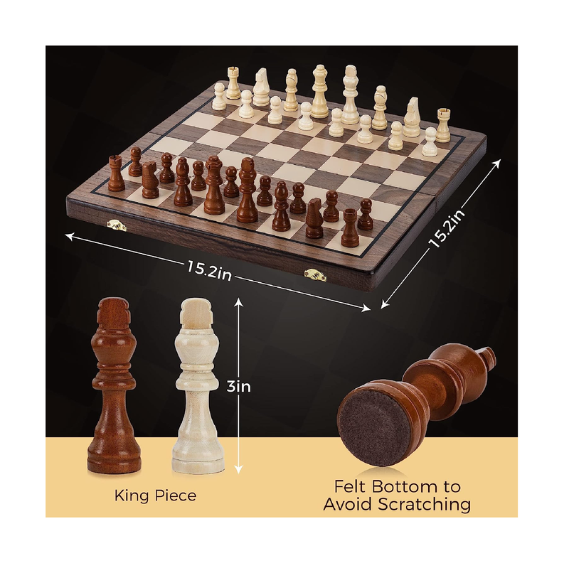 Magnetic Chess and Game Checkers Set for Adults Teens and Kids