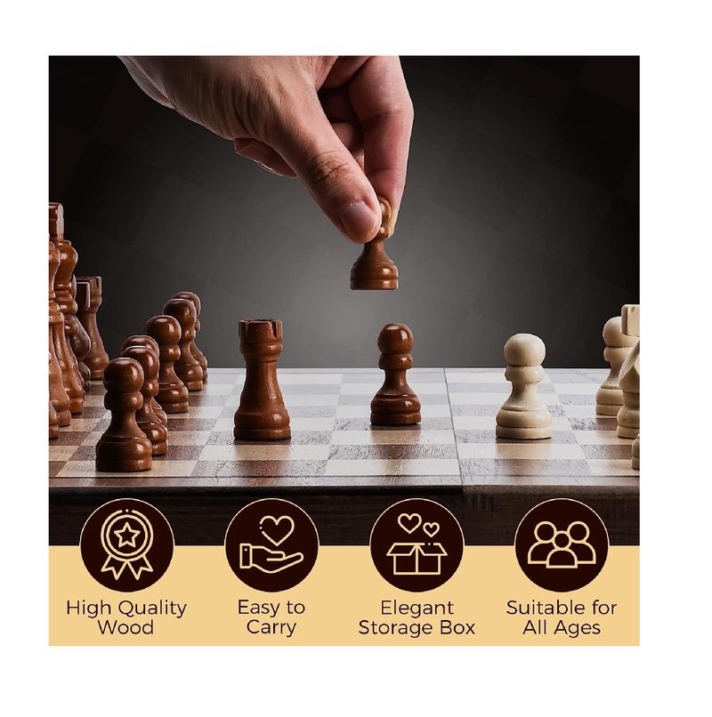 Magnetic Chess and Game Checkers Set for Adults Teens and Kids