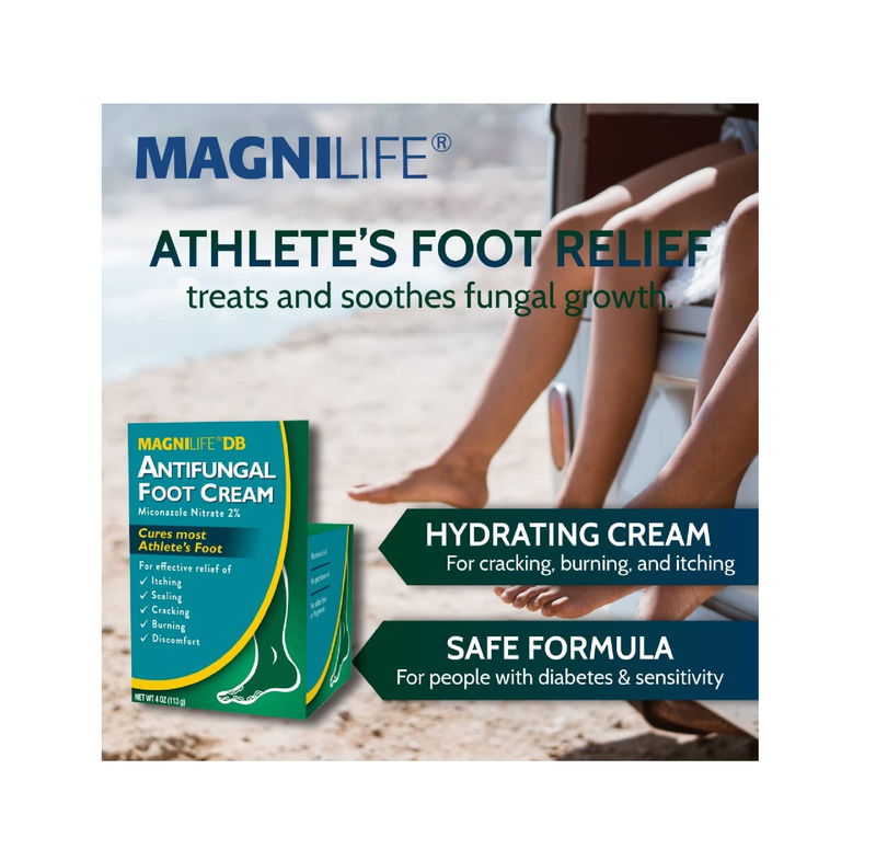 MagniLife DB Antifungal Foot Cream Soothing Fast-Acting Relief of Itching Scaling Cracking Burning & Discomfort