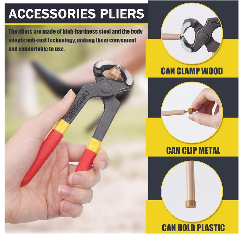 30 Pairs 5 Sizes High Heel Replacement Tips Pin Kit with 6" Heel Caps Remove Pliers, 9/10/10.5/11/12.5mm 2 Pins