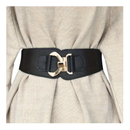 Metal Buckle Wide Belt Boho Elegant Elastic PU Girdle Women Trend Dress Belt Coat Waistband
