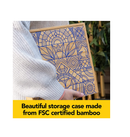 Mindful Classics Chess Checkers Board Game Set with Bamboo Wooden Box Family Board Games Eco Friendly Gift for Adults and Kids Ages 8 and up