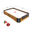 Mini Arcade Air Hockey Table A Toy for Girls and Boys by Hey Play Fun Table Top Game for Kids Teens and Adults- Battery Operated 22 Inches Brown