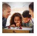 Mini Arcade Air Hockey Table A Toy for Girls and Boys by Hey Play Fun Table Top Game for Kids Teens and Adults- Battery Operated 22 Inches Brown