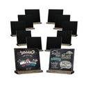 Mini Chalkboard Signs 5" x 6" | Vintage Wood Tabletop Chalkboard Sign with Stand Base | 12 piece
