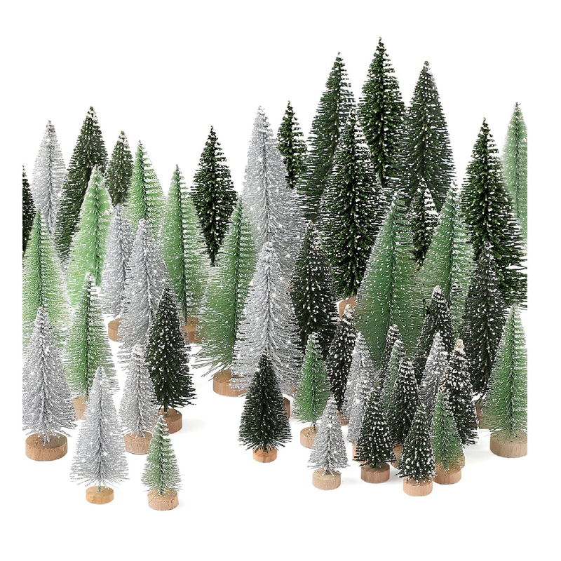 Mini Christmas Trees Decorations,Artificial Christmas Tree Bottle Brush Trees for Christmas Decor