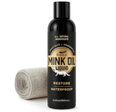 Mink Oil Liquid Leather Conditioner 8oz with Cloth – Softens, Waterproofs & Preserves Boots, Shoes, Bags, Jackets & Furniture