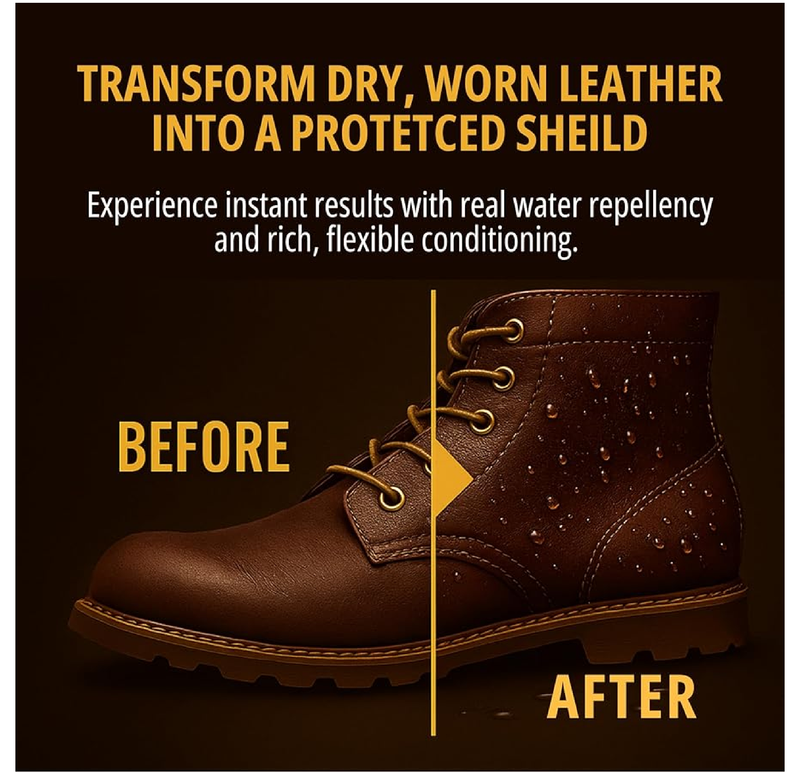 Mink Oil Liquid Leather Conditioner 8oz with Cloth – Softens, Waterproofs & Preserves Boots, Shoes, Bags, Jackets & Furniture