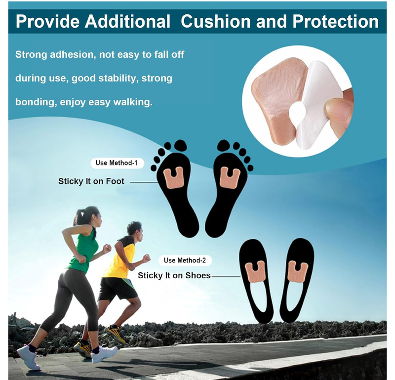 20 Pcs Metatarsal Foot Pads for Women, Horseshoe Pads Callus Cushions Moleskin for Feet,