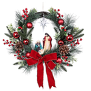 Moonet 19" Christmas Wreath with LED Lights Jesus Nativity Scene Garland for Home Hanging Ornament, Holiday Wreath with Lights for Front Door, Window, Fireplace