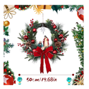 Moonet 19" Christmas Wreath with LED Lights Jesus Nativity Scene Garland for Home Hanging Ornament, Holiday Wreath with Lights for Front Door, Window, Fireplace