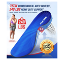 240+lbs Plantar Fasciitis Insoles Men Women, Comfort Heavy Duty High Arch Support Insoles for Pain Relief Absorb Shock, Work Boot Shoe Inserts Orthotic for Flat Feet