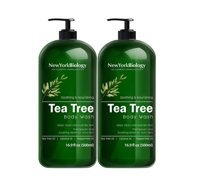 New York Biology Tea Tree Body Wash - Helps Soothe Itchy Skin Jock Itch Athletes Foot Toenail Fungus Eczema Acne Body Odor Ringworm