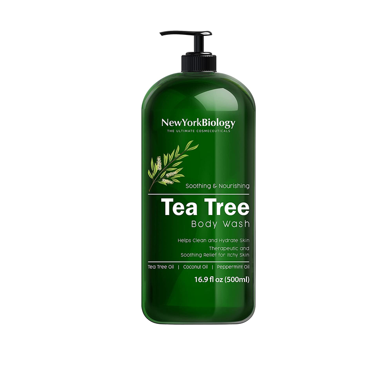 New York Biology Tea Tree Body Wash - Helps Soothe Itchy Skin Jock Itch Athletes Foot Toenail Fungus Eczema Acne Body Odor Ringworm