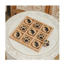 NIKKY HOME Cabin Tic Tac Toe Wood Game Rustic Coffee Table Decor Cute Bear Paw Decorative Wooden Board Travel Game for Kids Family