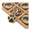 NIKKY HOME Cabin Tic Tac Toe Wood Game Rustic Coffee Table Decor Cute Bear Paw Decorative Wooden Board Travel Game for Kids Family