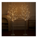 NOWSTO Lighted Birch Tree, 2 Pack 6 Feet 144 Warm White Lights, Prelit White Artificial Christmas Trees for Indoor Outdoor Decor Garden Wedding Party Bedroom Decoration